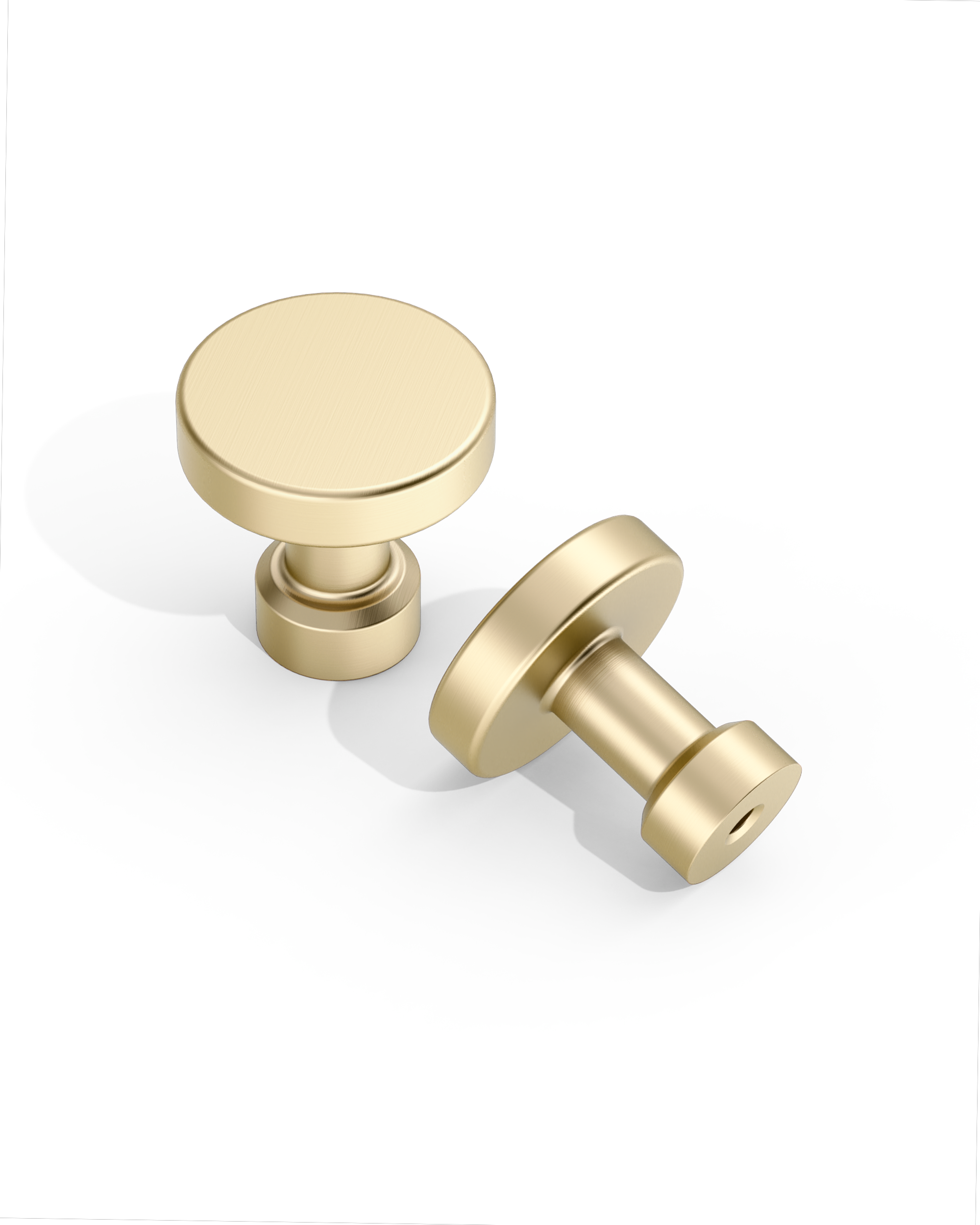 DESIGN1456 Brushed Brass Cabinet Knobs – Bathroom Drawer Pulls & Cabinet Hardware