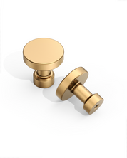 DESIGN1456 Brushed Brass Cabinet Knobs – Bathroom Drawer Pulls & Cabinet Hardware
