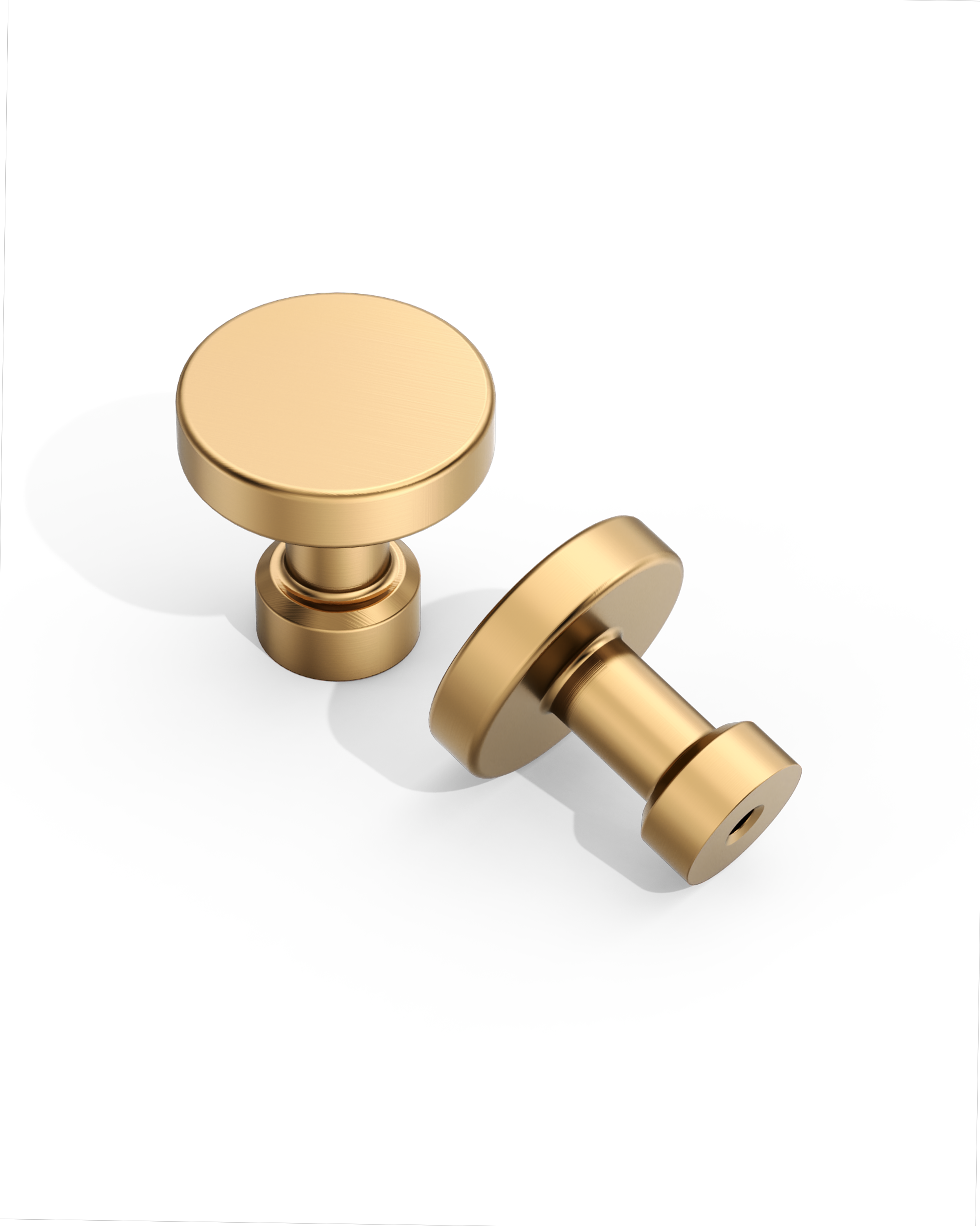DESIGN1456 Brushed Brass Cabinet Knobs – Bathroom Drawer Pulls & Cabinet Hardware