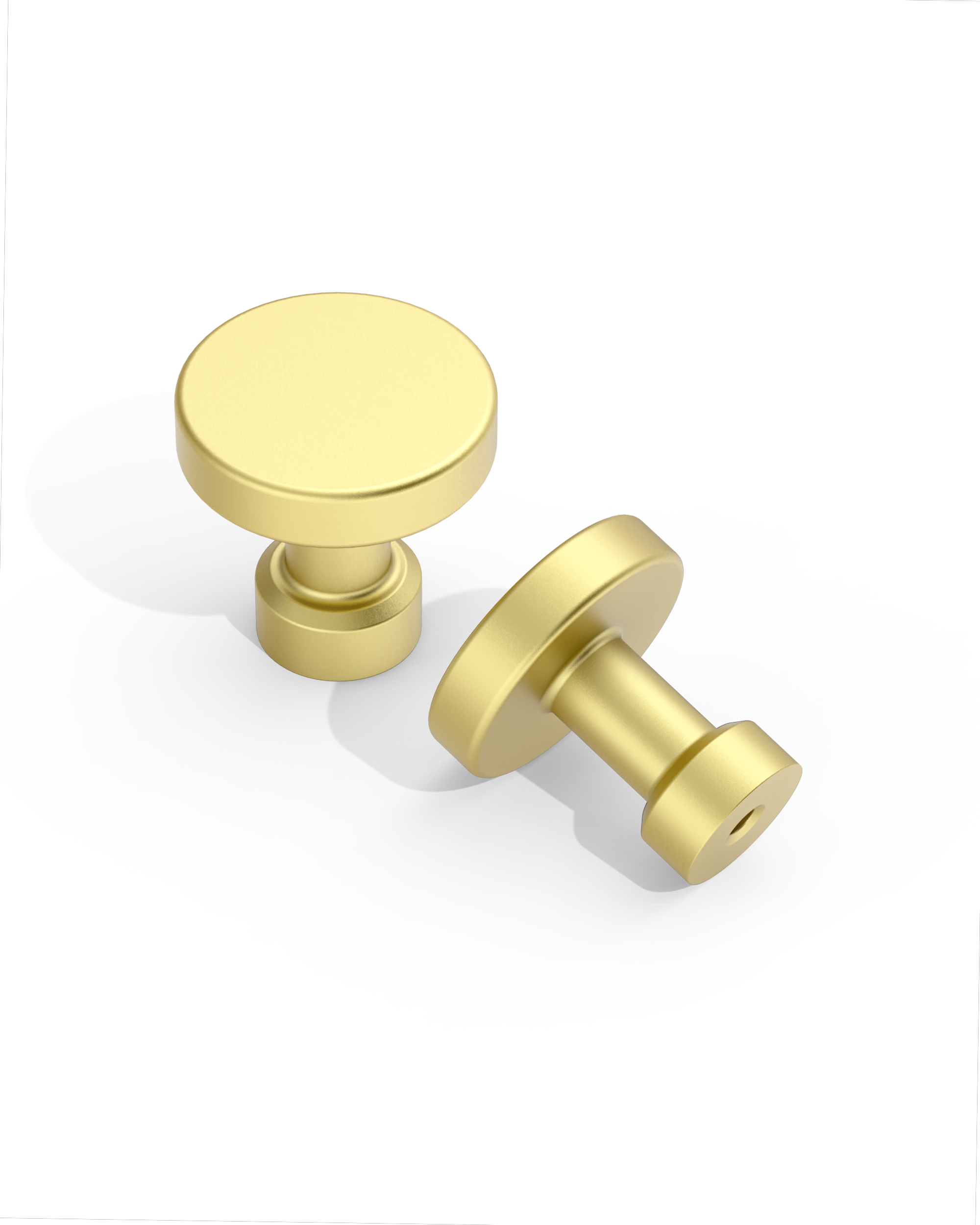 DESIGN1456 Brushed Brass Cabinet Knobs – Bathroom Drawer Pulls & Cabinet Hardware