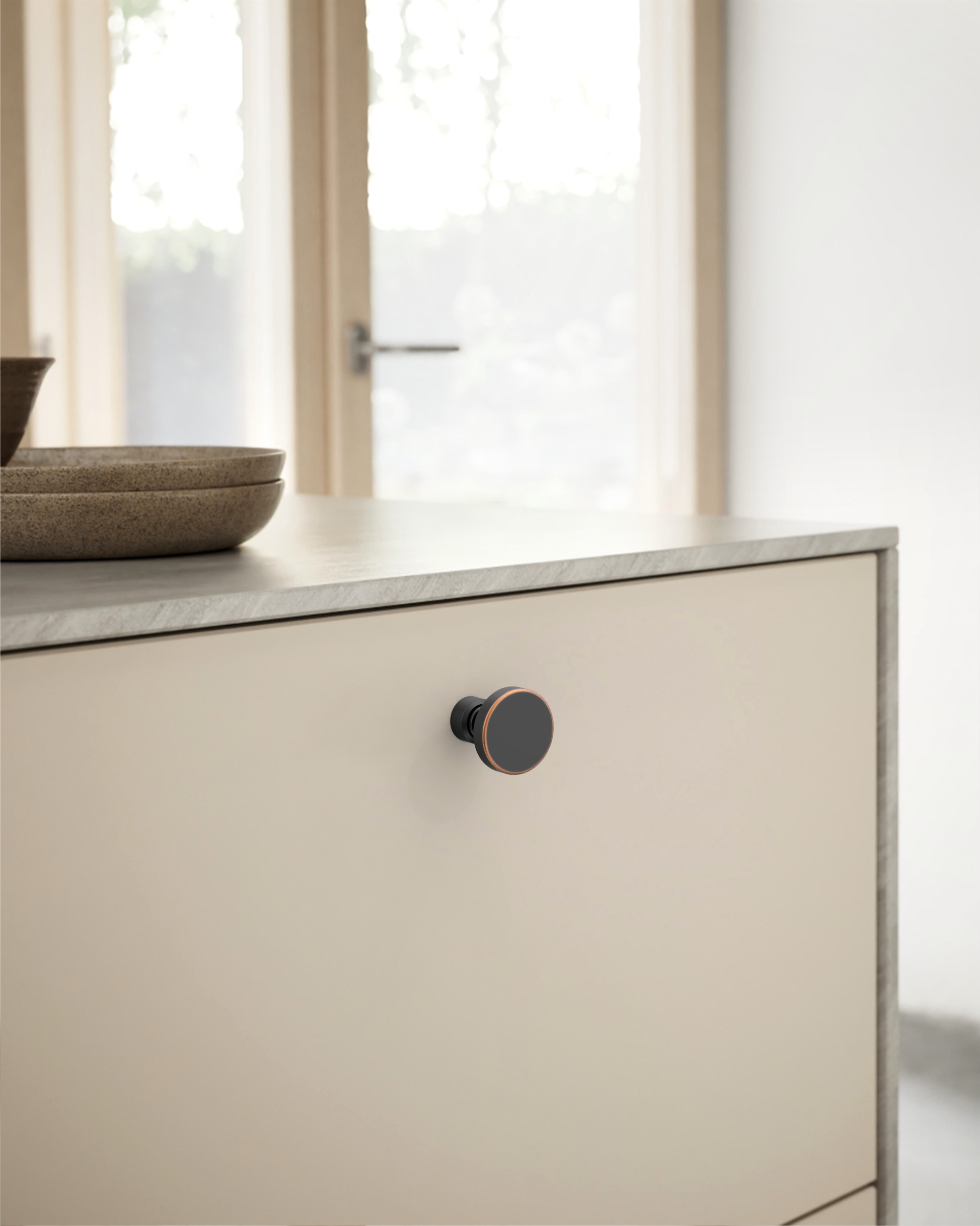 DESIGN1456 Brushed Brass Cabinet Knobs – Bathroom Drawer Pulls & Cabinet Hardware