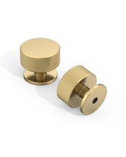 DESIGN1503 Knurled Cabinet Knobs – Champagne Bronze Round Drawer Pulls for Furniture