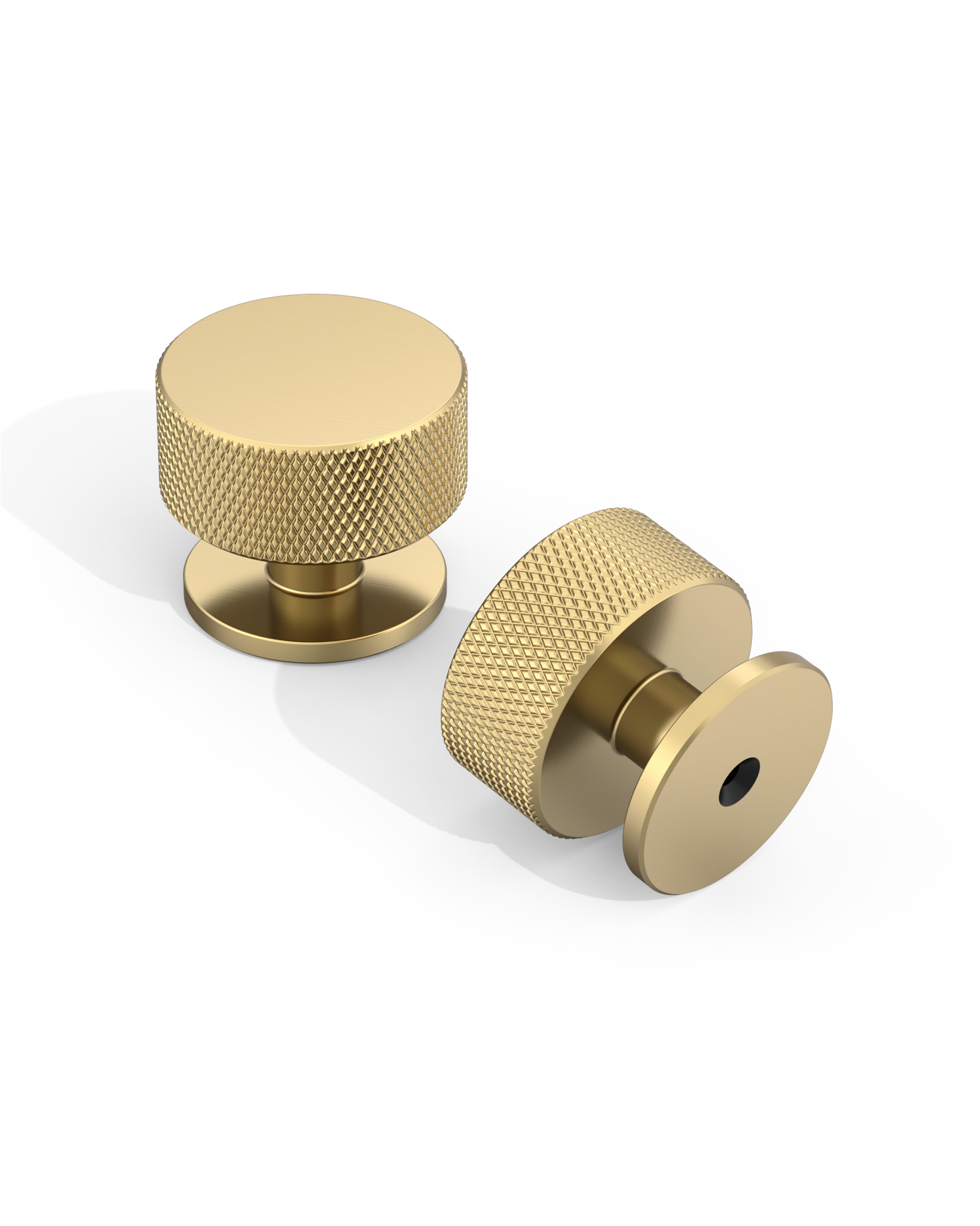 DESIGN1503 Knurled Cabinet Knobs – Champagne Bronze Round Drawer Pulls for Furniture