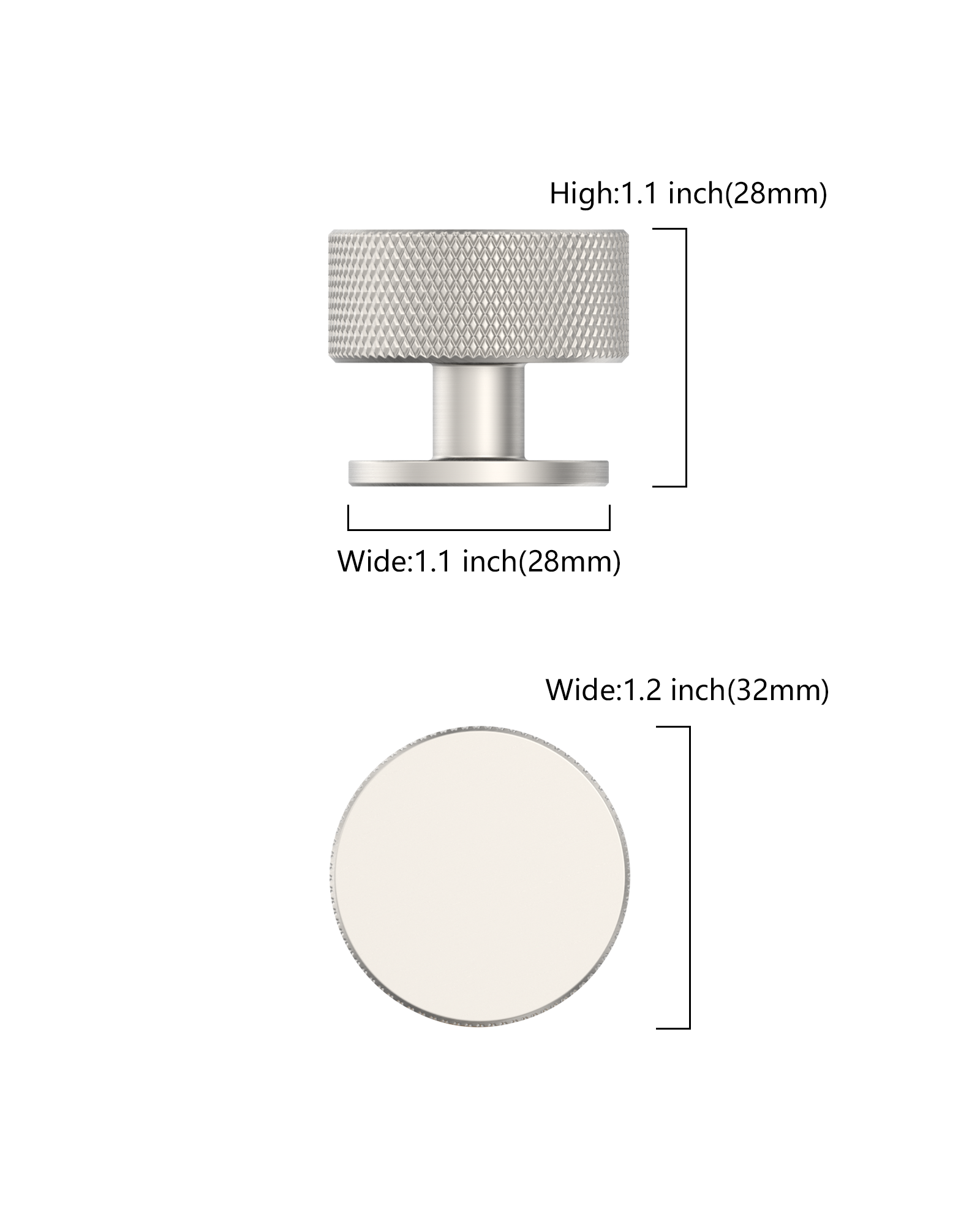 DESIGN1503 Knurled Cabinet Knobs – Champagne Bronze Round Drawer Pulls for Furniture