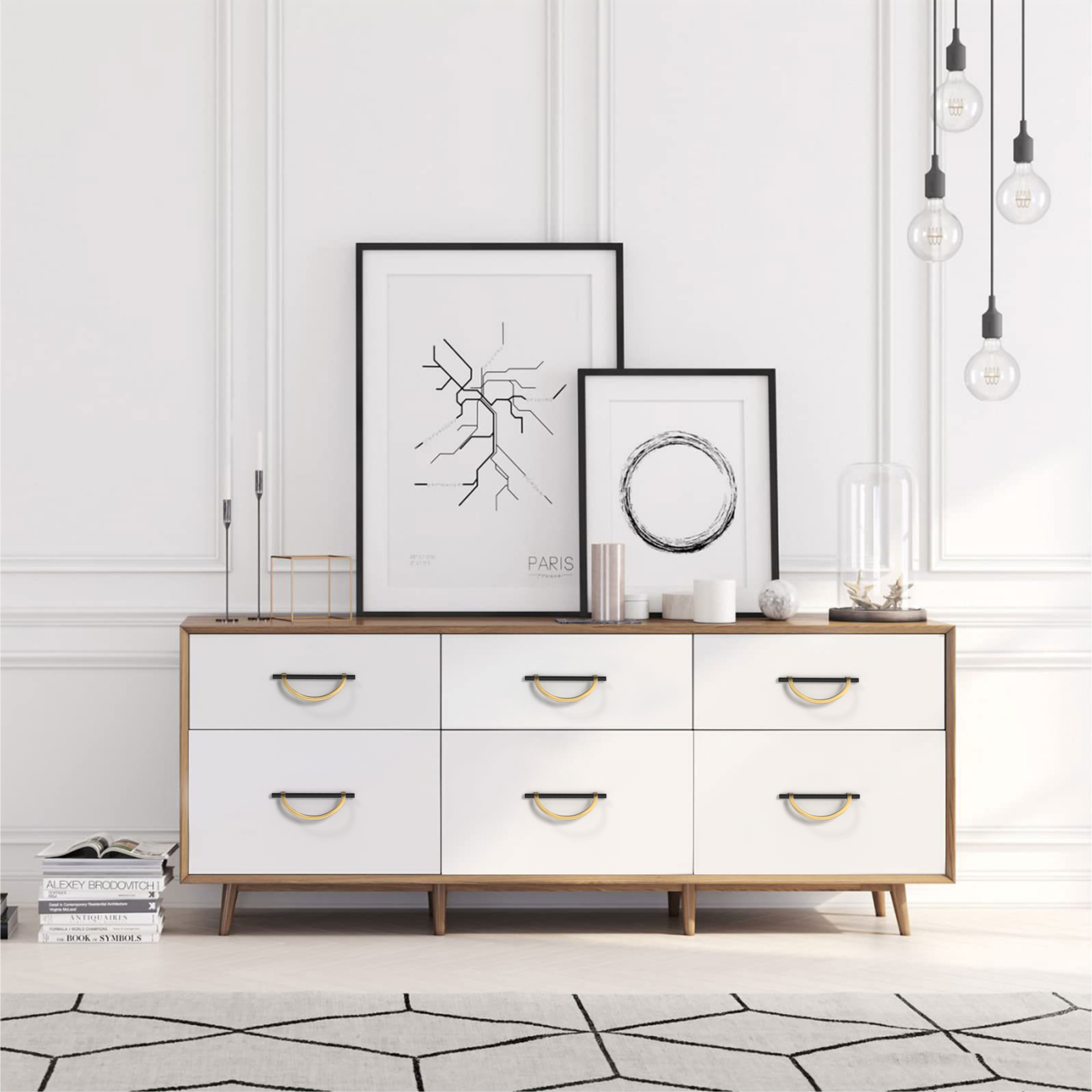 DESIGN3955 Combination Cabinet Pulls – Bar & Cup Pull Design for Drawers & Cabinets