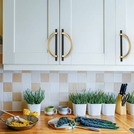 DESIGN3955 Champagne Bronze and Black Cabinet Pulls