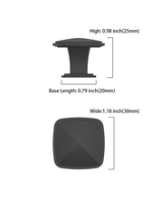 DESIGN1888 Solid Metal Pyramid Cushion Square Knob for Luxury Kitchens (Matte Black)