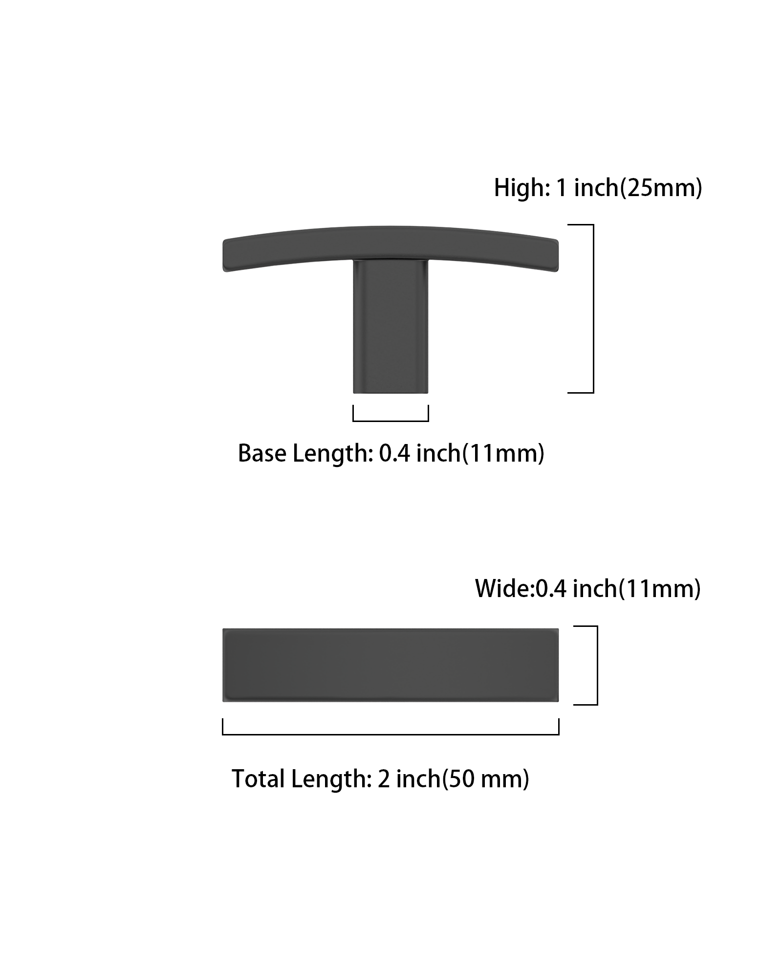 DESIGN1896 Transitional Streamlined T-Bar Cabinet Knobs