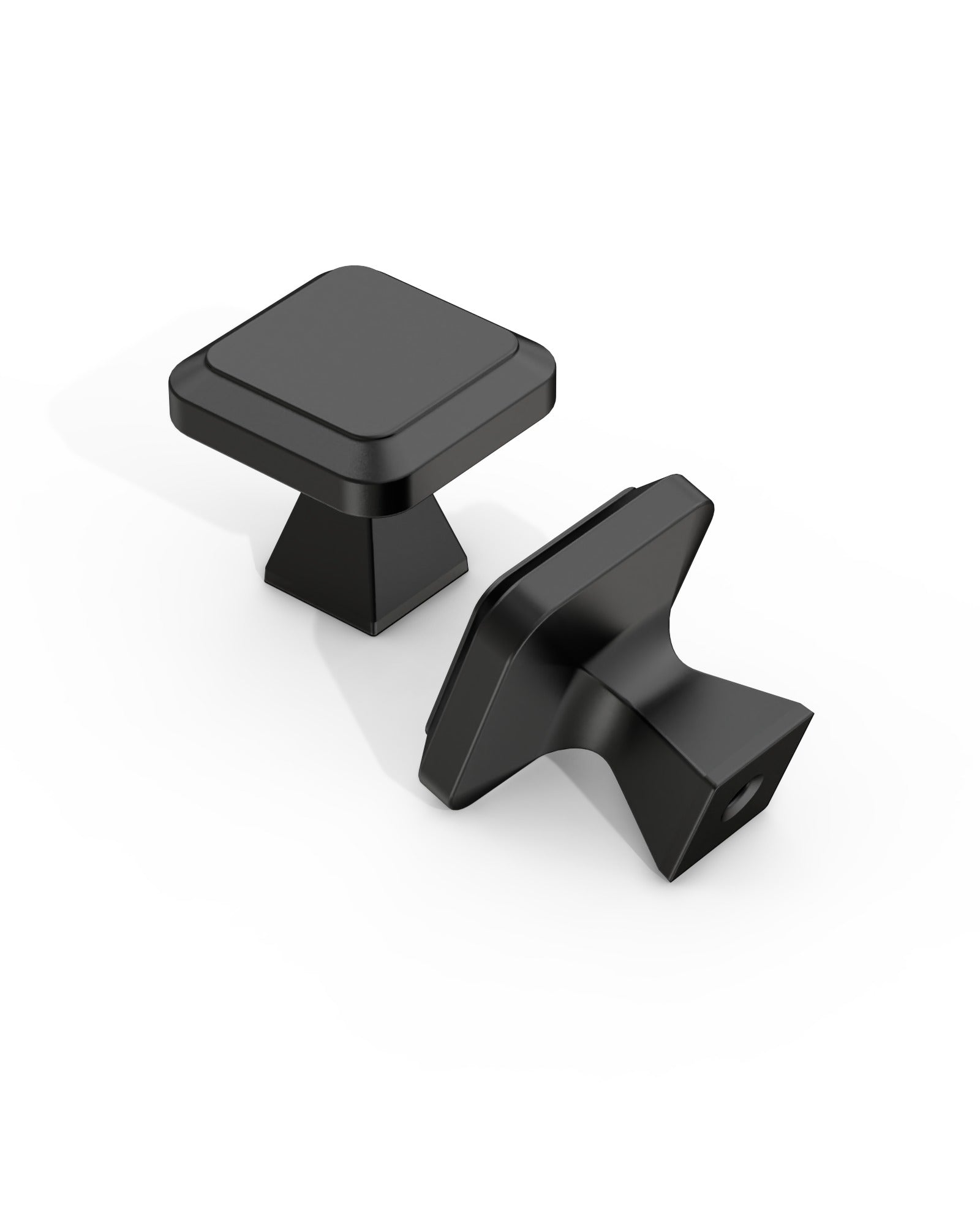 DESIGN1005 Matte Black Cabinet Knobs | Square Drawer Pulls for Modern Cabinets