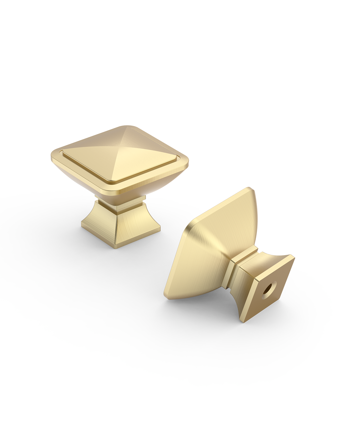 DESIGN1459 Matte Black Pyramid Square Knob for Luxury Kitchens (1" x 1")