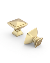 DESIGN1459 Matte Black Pyramid Square Knob for Luxury Kitchens (1" x 1")