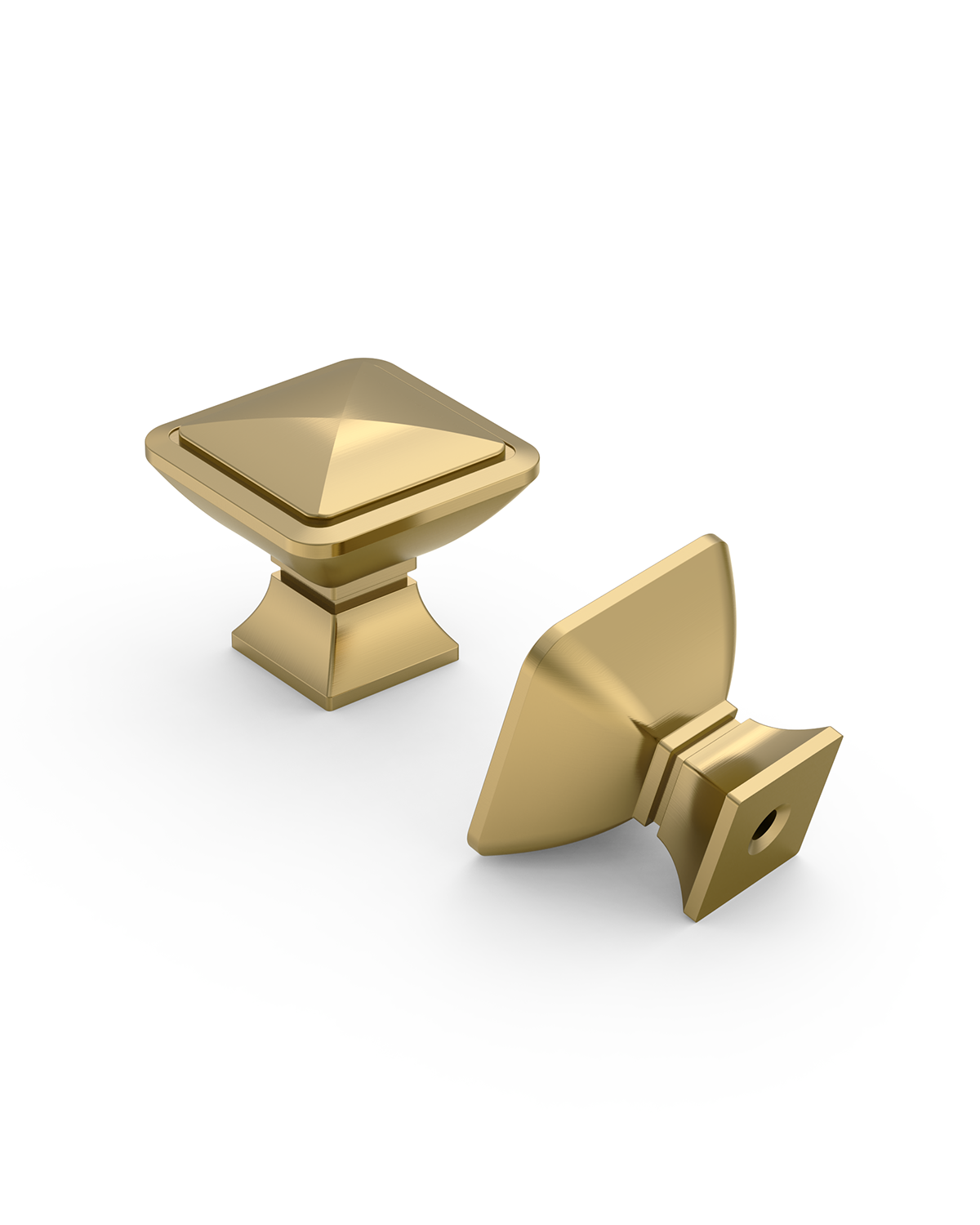 DESIGN1459 Matte Black Pyramid Square Knob for Luxury Kitchens (1" x 1")