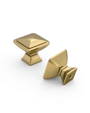 DESIGN1459 Matte Black Pyramid Square Knob for Luxury Kitchens (1" x 1")