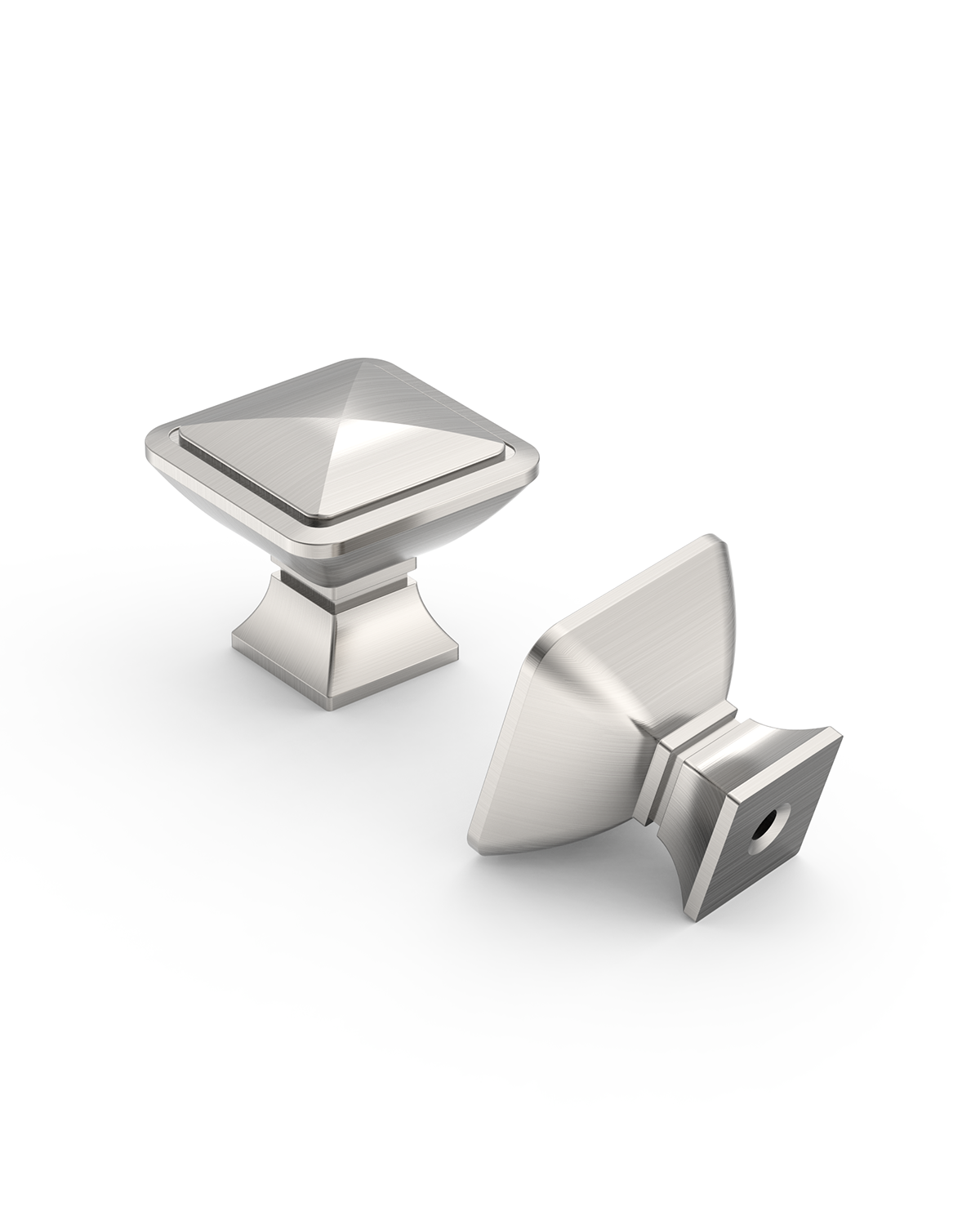 DESIGN1459 Matte Black Pyramid Square Knob for Luxury Kitchens (1" x 1")