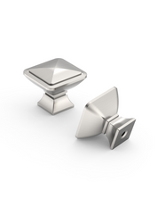 DESIGN1459 Matte Black Pyramid Square Knob for Luxury Kitchens (1" x 1")