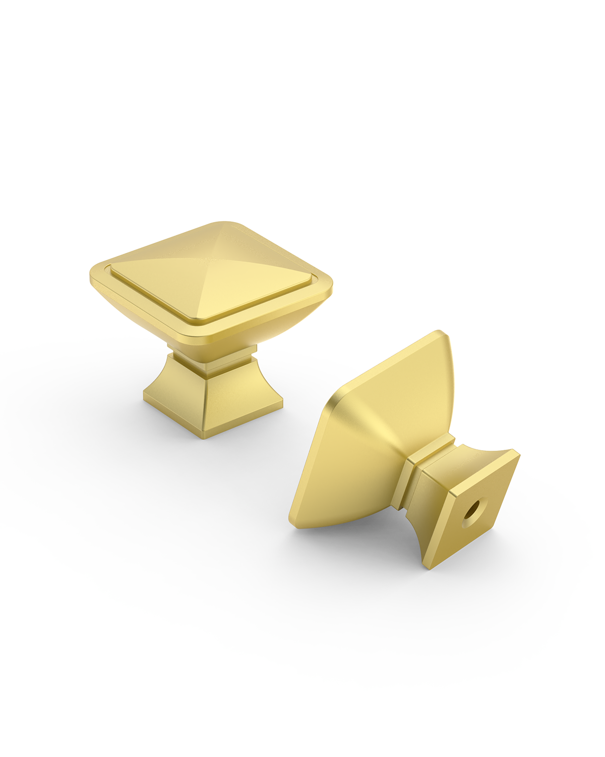 DESIGN1459 Matte Black Pyramid Square Knob for Luxury Kitchens (1" x 1")