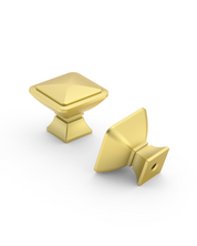 DESIGN1459 Matte Black Pyramid Square Knob for Luxury Kitchens (1" x 1")