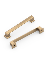 DESIGN2044 Heavy-Duty Transitional Handles for White Cabinets & Shaker Drawers | 3-3/4" Cabinet Pulls, Brushed Gold