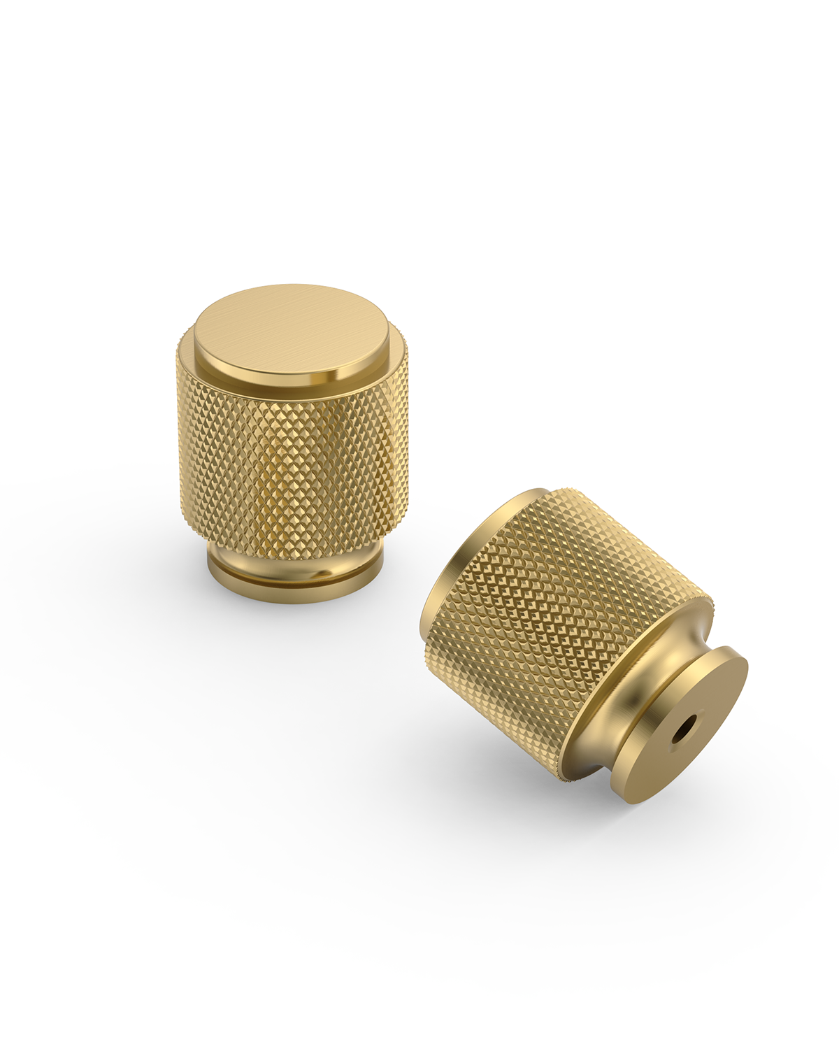 DESIGN4483 Solid Metal Knurled Cylinder Knob for Luxury Kitchens | 1" Diameter, Brushed Satin Nickel