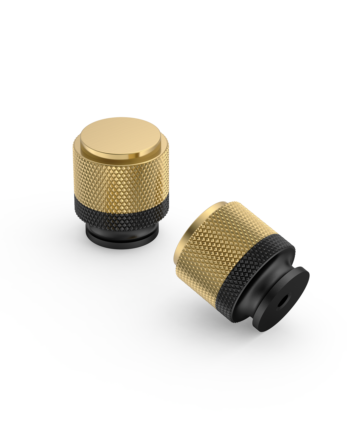 DESIGN4483 Solid Metal Knurled Cylinder Knob for Luxury Kitchens | 1" Diameter, Brushed Satin Nickel