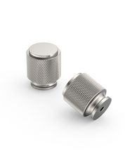 DESIGN4483 Solid Metal Knurled Cylinder Knob for Luxury Kitchens | 1" Diameter, Brushed Satin Nickel