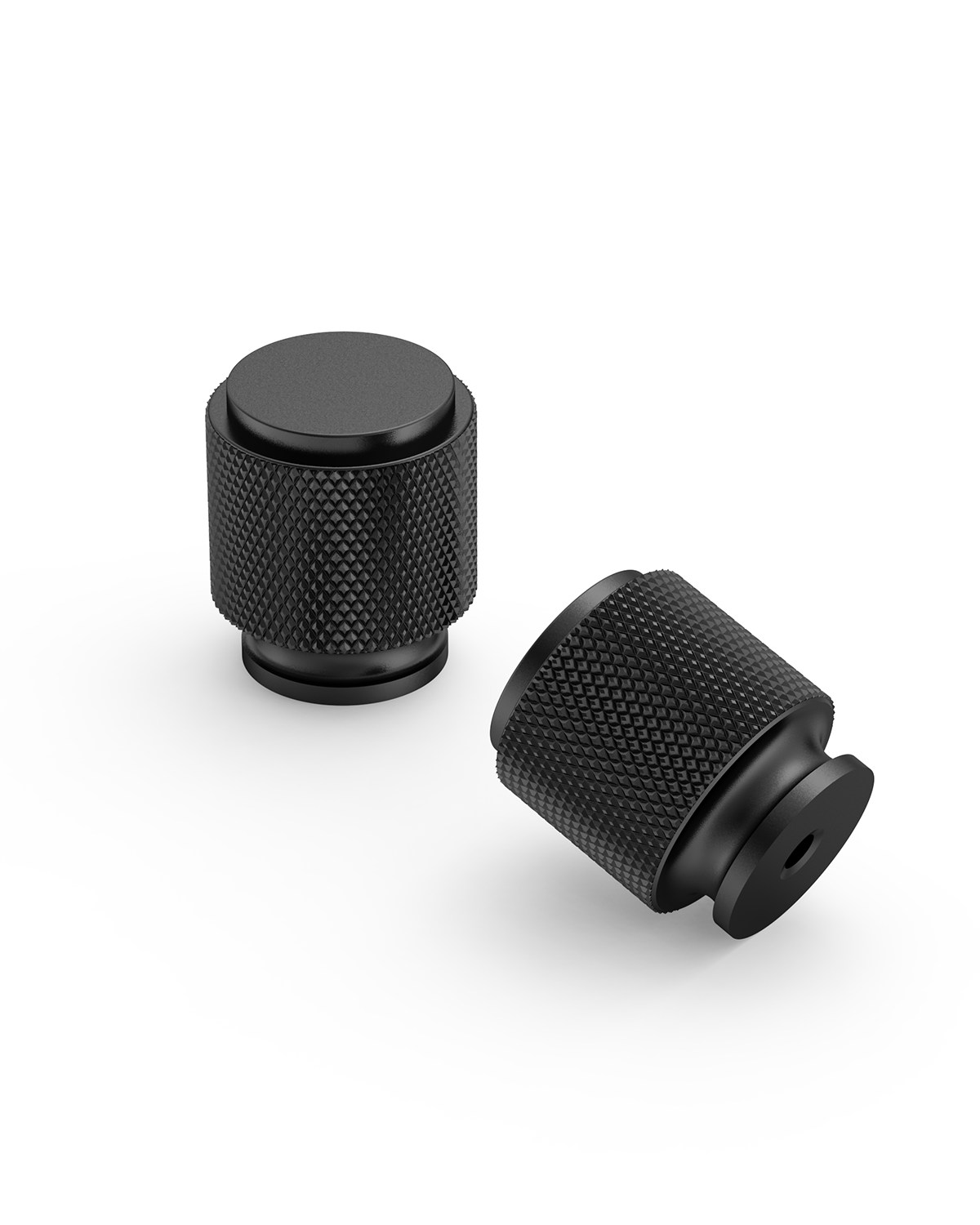 DESIGN4483 Solid Metal Knurled Cylinder Knob for Luxury Kitchens | 1" Diameter, Brushed Satin Nickel