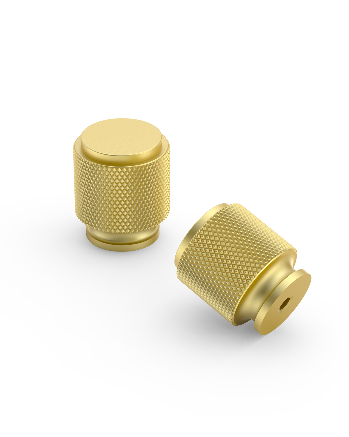 DESIGN4483 Solid Metal Knurled Cylinder Knob for Luxury Kitchens | 1" Diameter, Brushed Satin Nickel