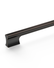 Design4504 Matte Black Solid Metal Concave Bar Pull for Modern Kitchens (5" Hole Center)