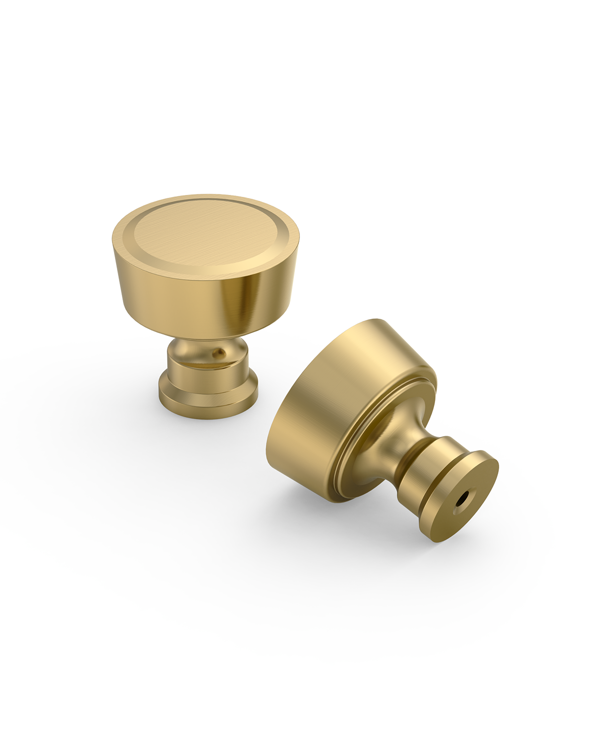 DESIGN4592 Stepped Knobs | Sage Green & White Shaker Cabinets (Champagne Bronze)