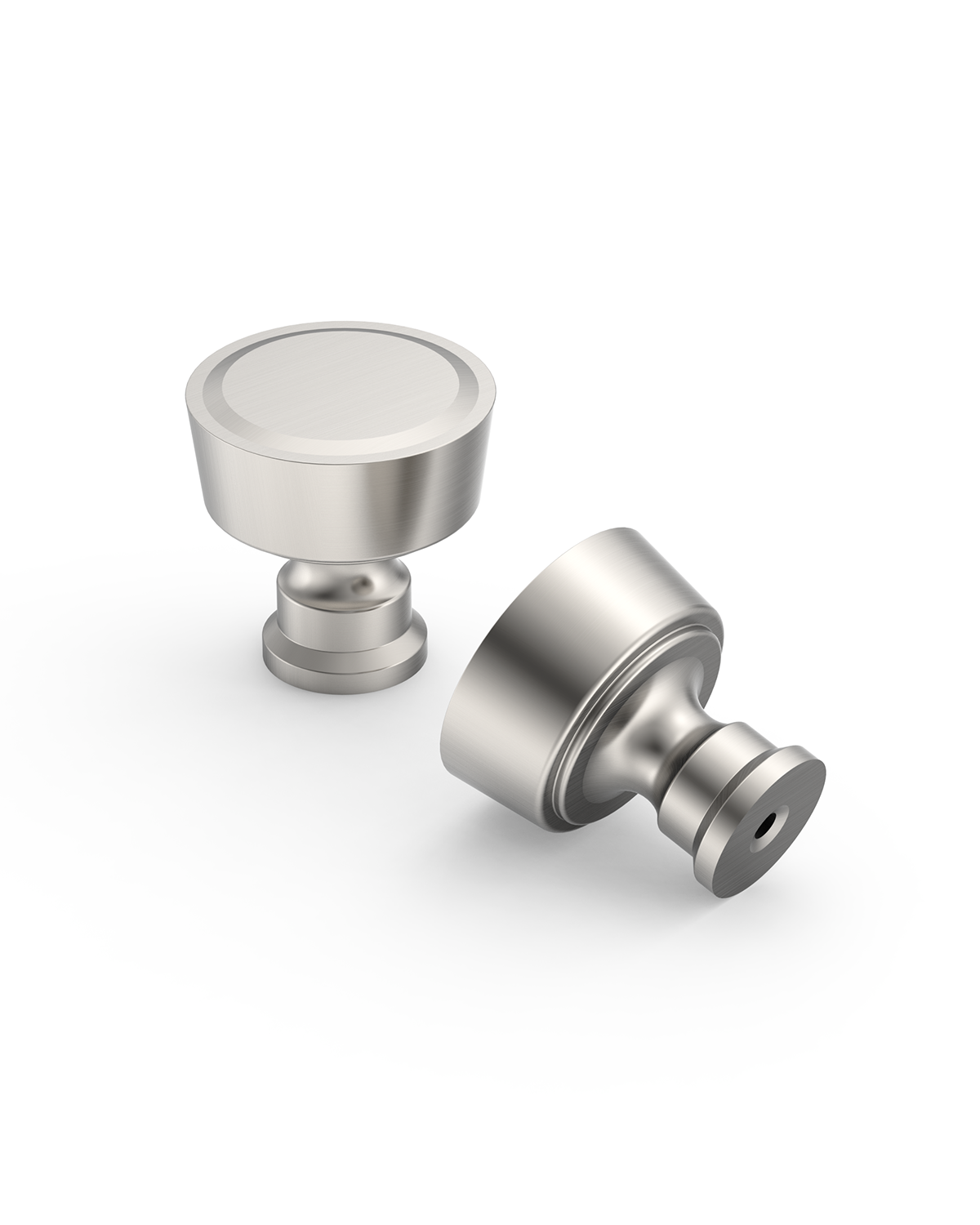 DESIGN4592 Stepped Knobs | Sage Green & White Shaker Cabinets (Champagne Bronze)