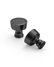 DESIGN4592 Stepped Knobs | Sage Green & White Shaker Cabinets (Champagne Bronze)