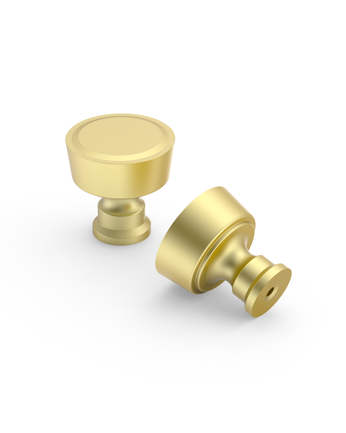 DESIGN4592 Stepped Knobs | Sage Green & White Shaker Cabinets (Champagne Bronze)