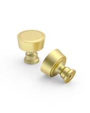 DESIGN4592 Stepped Knobs | Sage Green & White Shaker Cabinets (Champagne Bronze)