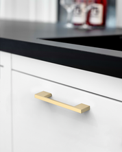 DESIGN2008 Slim Rectangular Handles for Flat Panel & Shaker Cabinets | 5" Pulls, Matte Black