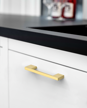 DESIGN2008 Slim Rectangular Handles for Flat Panel & Shaker Cabinets | 5" Pulls, Matte Black