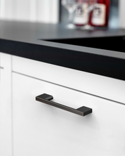 DESIGN2008 Slim Rectangular Handles for Flat Panel & Shaker Cabinets | 5" Pulls, Matte Black