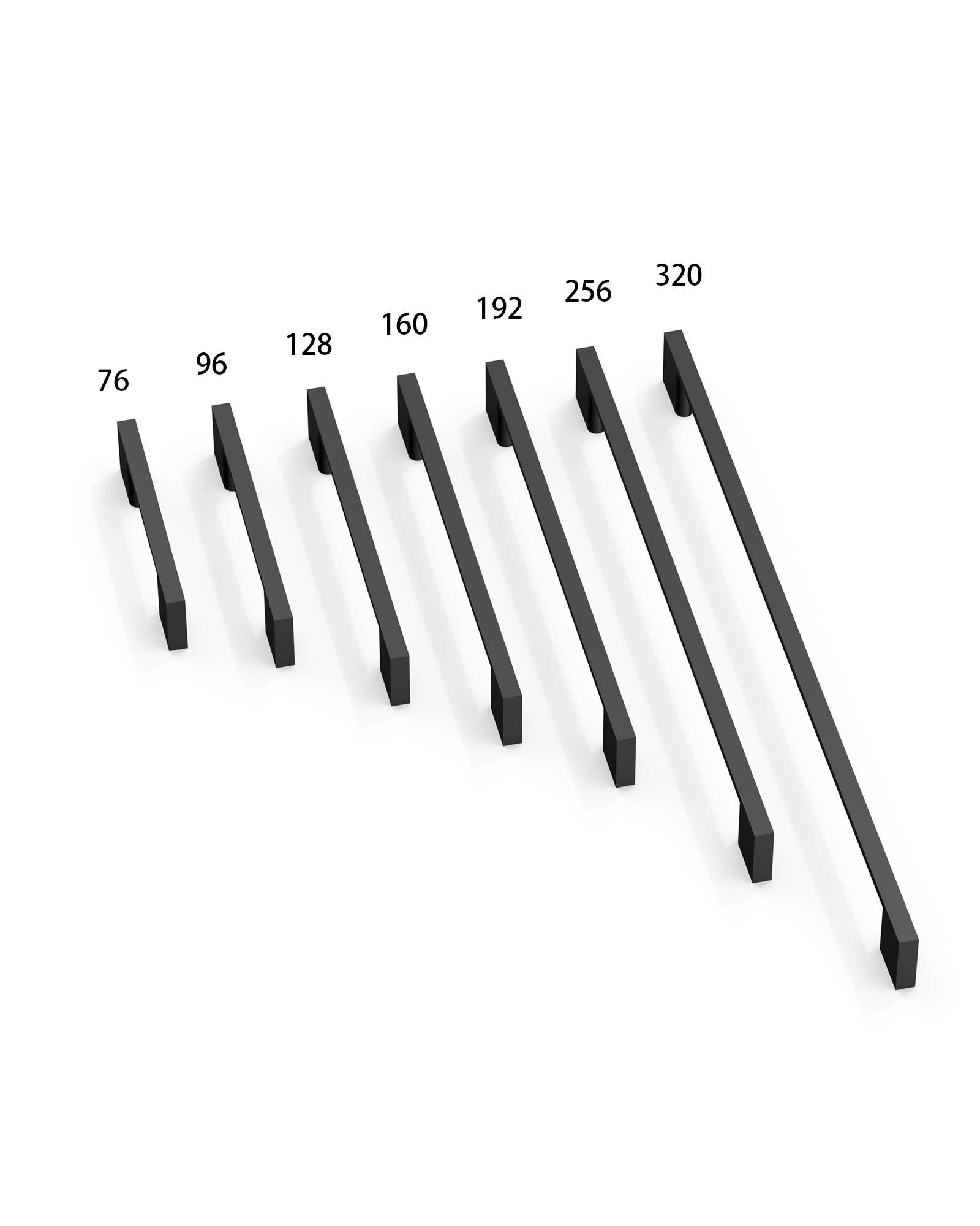 DESIGN2008 Slim Rectangular Handles for Flat Panel & Shaker Cabinets | 5" Pulls, Matte Black