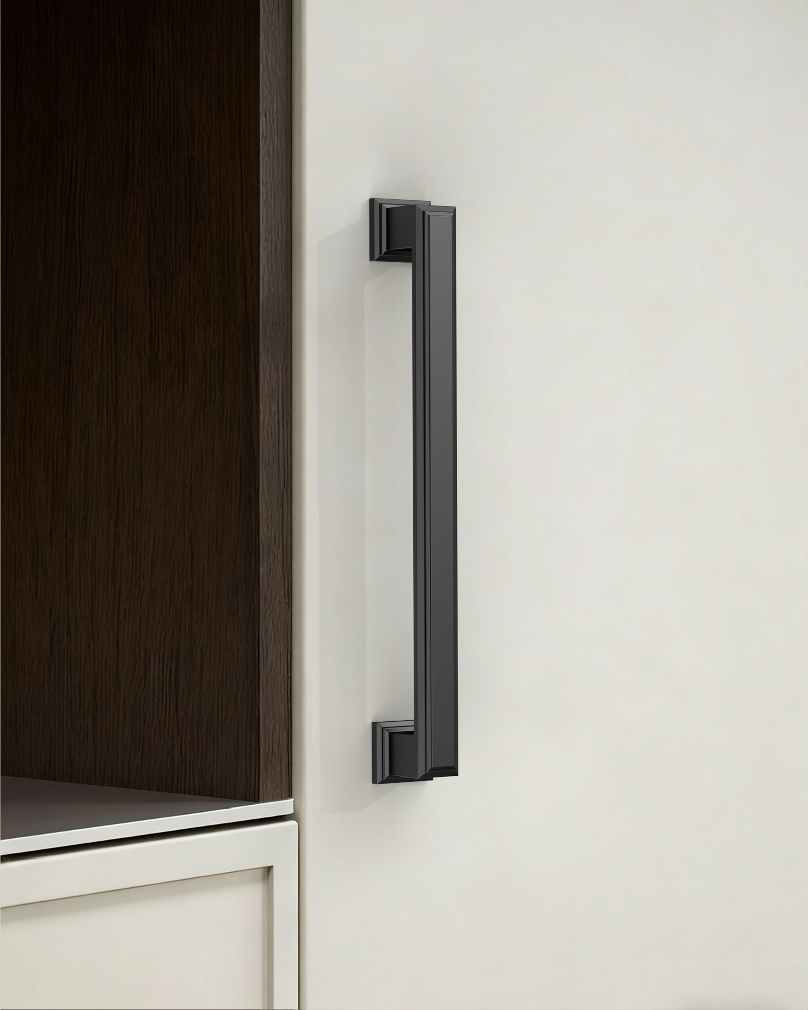 DESIGN2044 Heavy-Duty Transitional Handles for White Cabinets & Shaker Drawers | 3-3/4" Cabinet Pulls, Brushed Gold