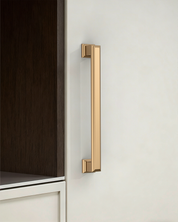DESIGN2044 Heavy-Duty Transitional Handles for White Cabinets & Shaker Drawers | 3-3/4" Cabinet Pulls, Brushed Gold
