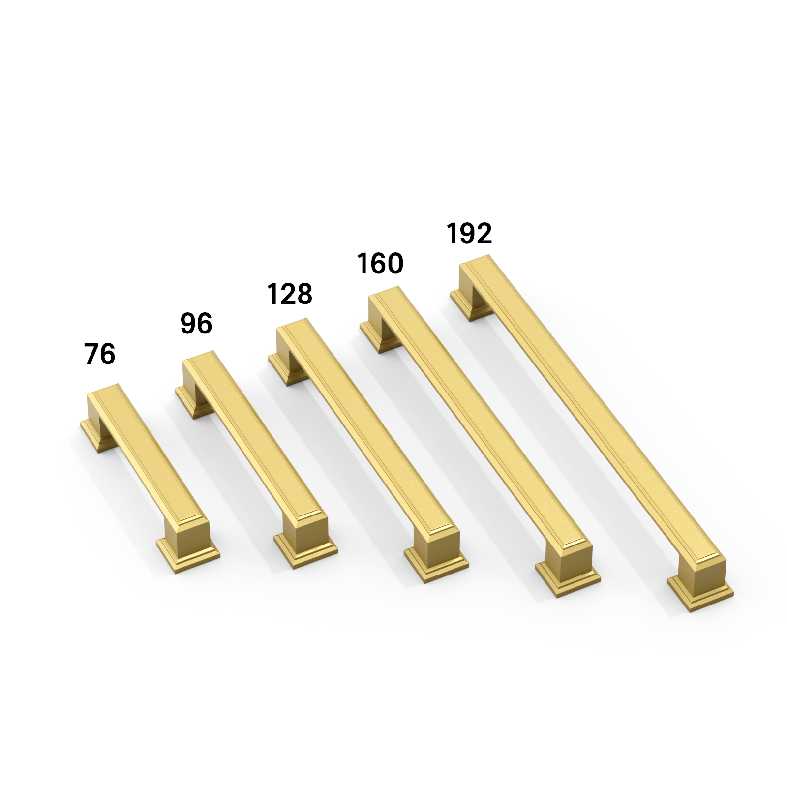DESIGN2044 Heavy-Duty Transitional Handles for White Cabinets & Shaker Drawers | 3-3/4" Cabinet Pulls, Brushed Gold