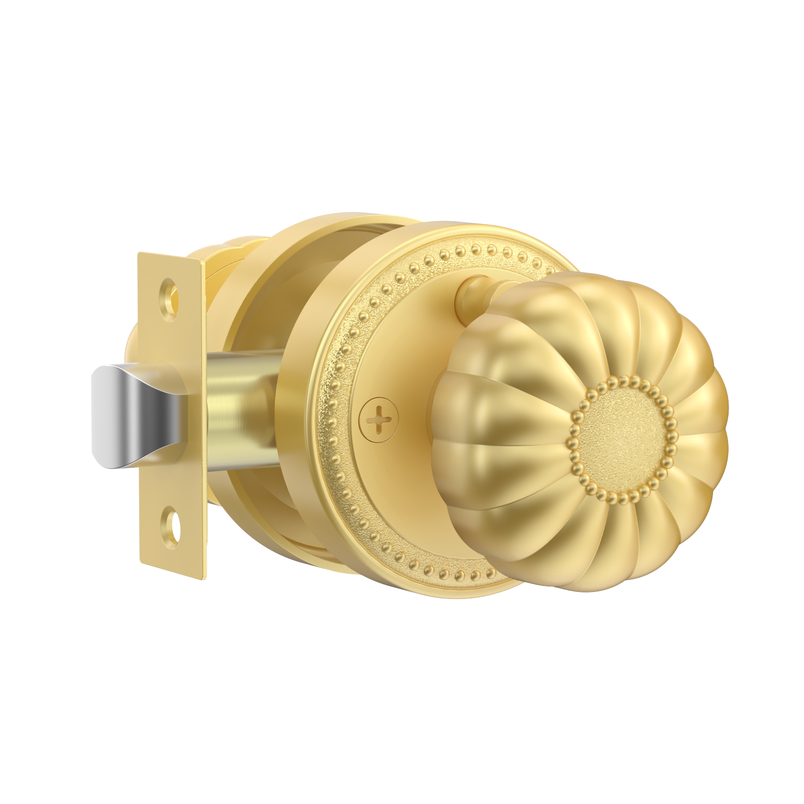 DESIGNZR12 Brushed Gold Privacy Door Knobs – Solid Zinc Alloy Interior Knobs with Lock
