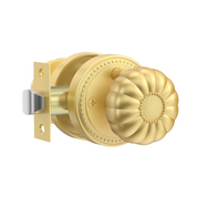 DESIGNZR12 Brushed Gold Privacy Door Knobs – Solid Zinc Alloy Interior Knobs with Lock