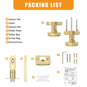 ZR12-211Z Brushed Gold Privacy Door Knobs – Solid Zinc Alloy Interior Knobs with Lock