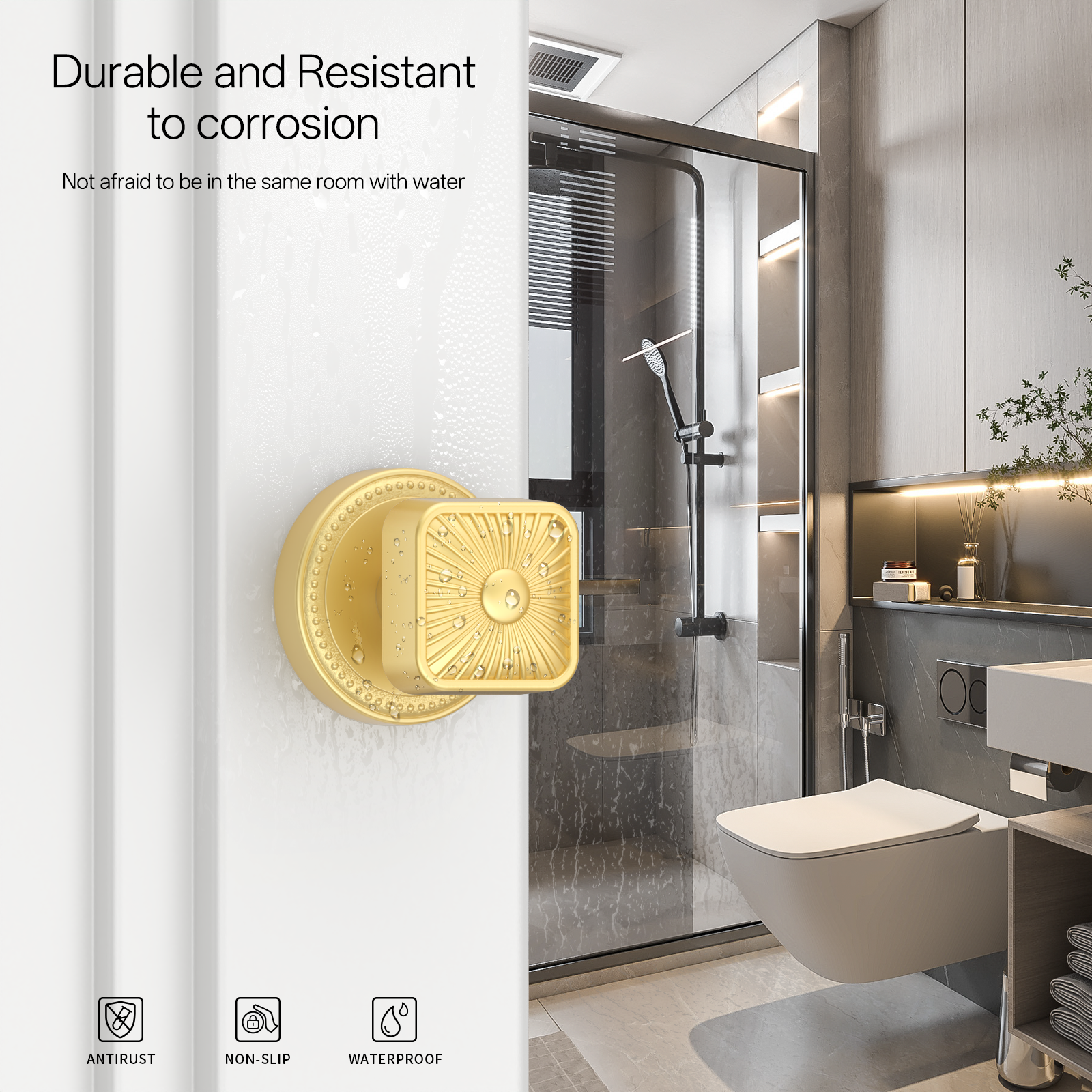 ZR12-212Z Brushed Gold Starburst Square Door Knobs with Beaded Rosette | Door Hardware
