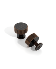 DESIGN2250 Oil Rubbed Bronze Knurled Cylinder Knobs - Heavy-Duty Antique Dresser Hardware | 1" Wide