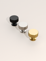DESIGN2250 Oil Rubbed Bronze Knurled Cylinder Knobs - Heavy-Duty Antique Dresser Hardware | 1" Wide