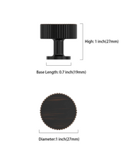 DESIGN2250 Knurled Cylinder Knobs - Heavy-Duty Antique Dresser Hardware | 1" Wide