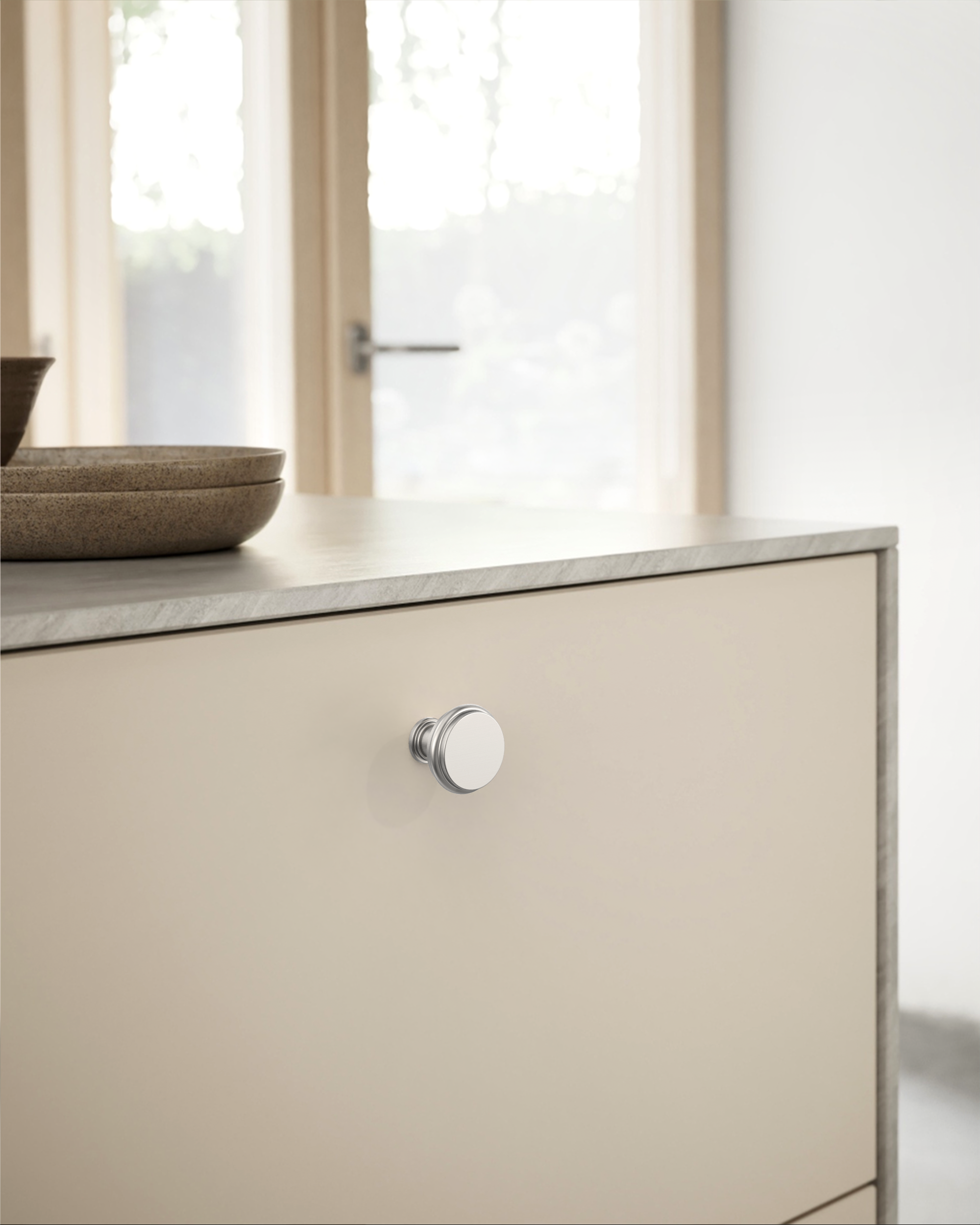 DESIGN2281 Champagne Bronze Cabinet Knobs | 1.3" Round Zinc Drawer & Kitchen Handles