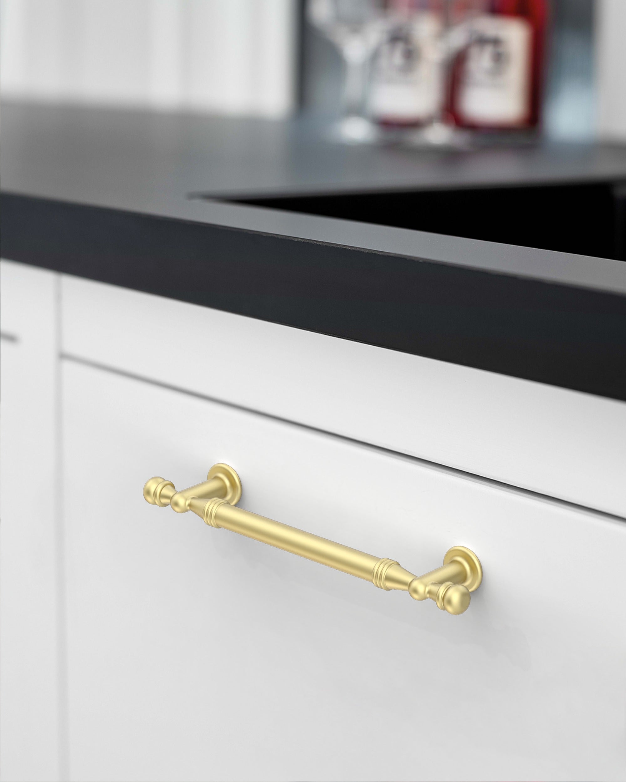 2288-brushed-gold-cabinet-handles-on-White-Kitchen-Cabinets