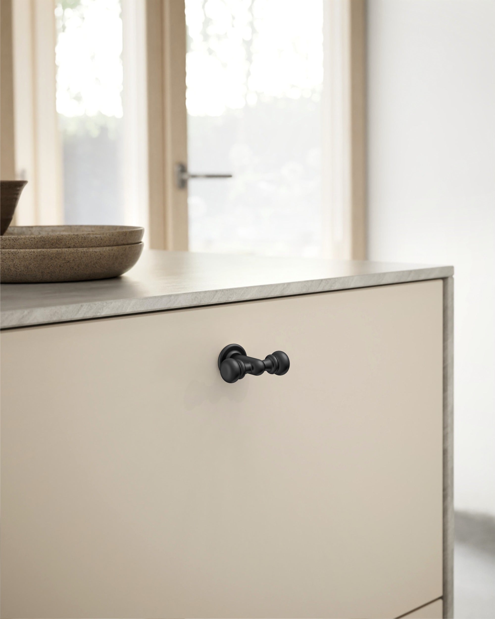 2288-matte-black-cabinet-knobs-Installed-on-Luxury-Cabinets